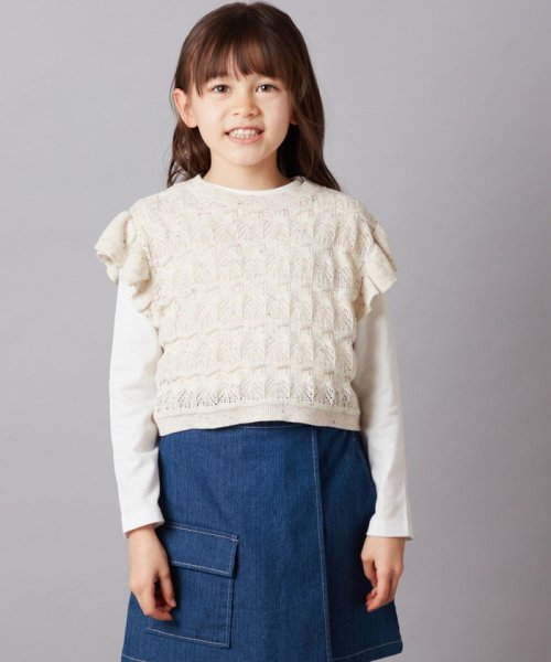 a.v.v(KID'S)(アー・ヴェ・ヴェキッズ)/[140－150]【2点セット】透かし編みカラーネップベストセット/img13