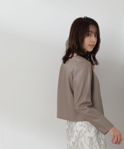 NATURAL BEAUTY BASIC(ナチュラルビューティーベーシック)/フェイクレザーブルゾン　24SS/img20