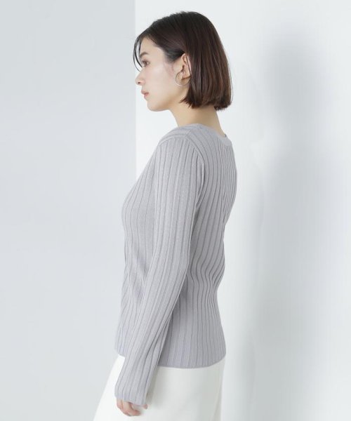 NATURAL BEAUTY BASIC(ナチュラルビューティーベーシック)/ワイドリブアンサンブルニット　24SS/img07