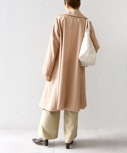 SHIPS any: ドライツイル ショールカラー Aライン コート［NAVY BLUE］ SHIPS any ドライツイル