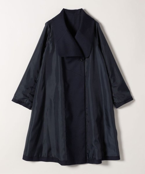 SHIPS any: ドライツイル ショールカラー Aライン コート［NAVY BLUE］ SHIPS any ドライツイル
