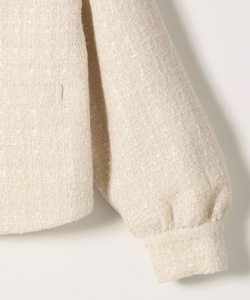 SHIPS any: ツイード パフスリーブ ショート ジャケット［NAVY BLUE］ ノーカラージャケット H1439140760(11011円)