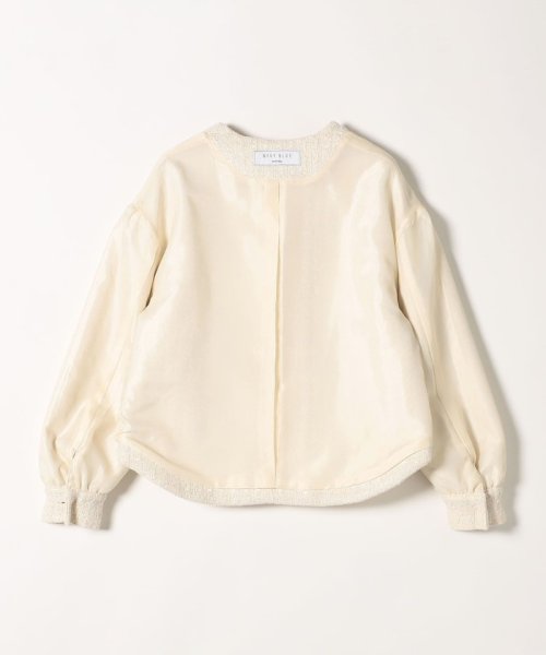 SHIPS any: ツイード パフスリーブ ショート ジャケット［NAVY BLUE］ ノーカラージャケット H1439140760(11011円)