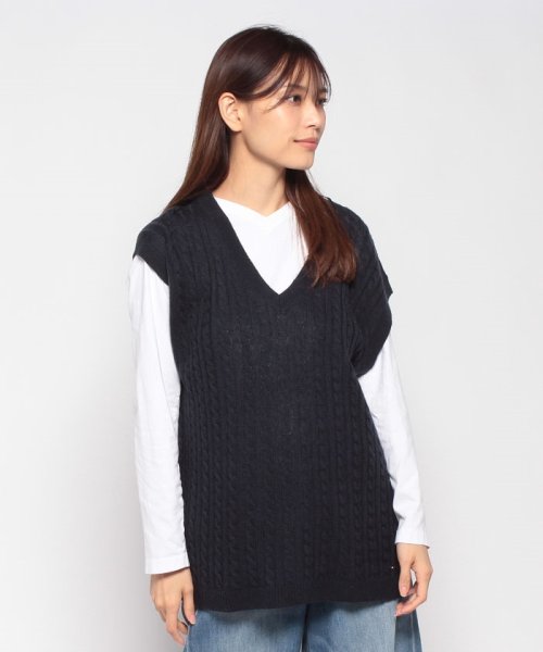 TOMMY HILFIGER(トミーヒルフィガー)/IM SOFT WOOL AO CABLE VEST/img05