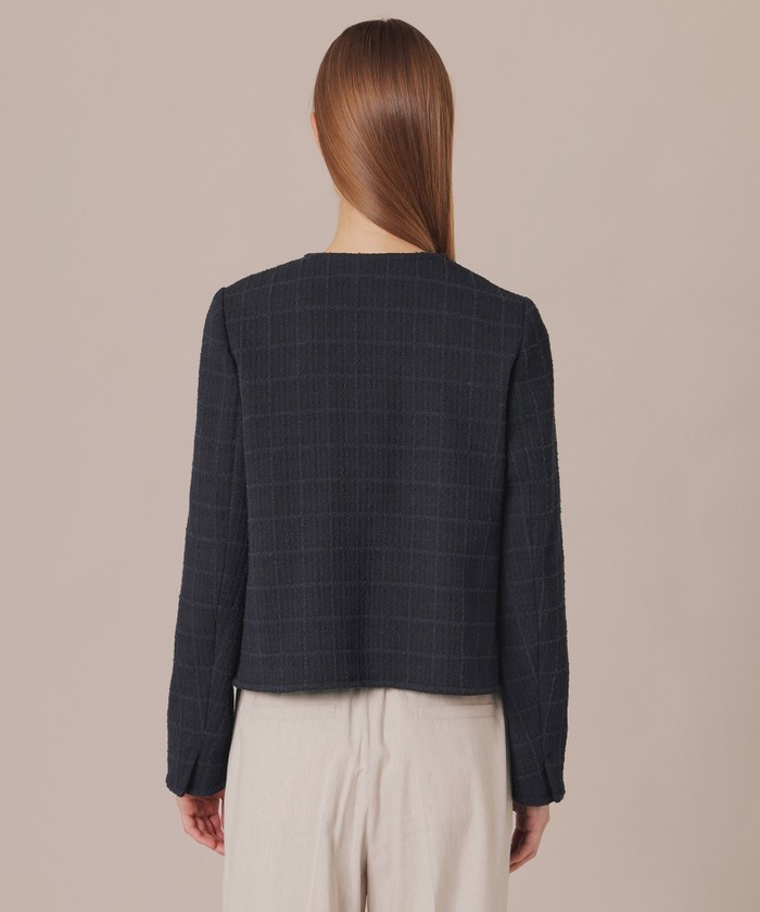 コットンツイードノーカラージャケット(505831255)｜阪急百貨店公式