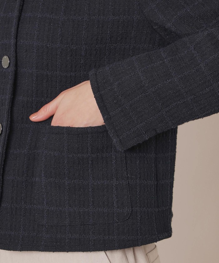 コットンツイードノーカラージャケット(505831255)｜阪急百貨店公式