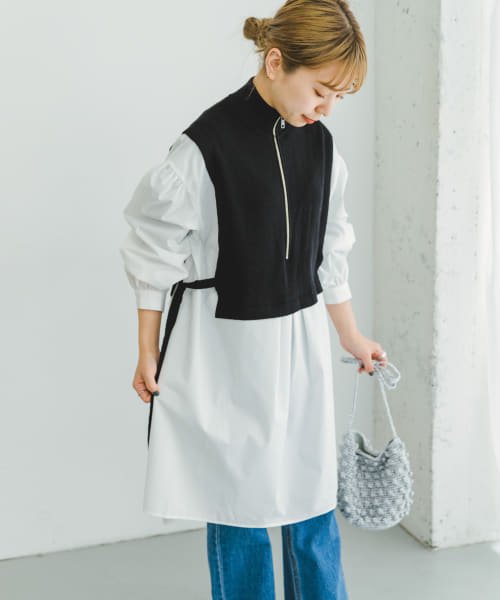 ITEMS URBANRESEARCH(アイテムズ アーバンリサーチ（レディース）)/ハーフジップベストドッキングミニワンピース/img04