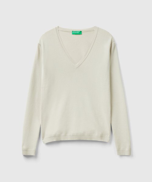 BENETTON (women)(ベネトン（レディース）)/コットン100％無地Vネック長袖ニットセーター/img32