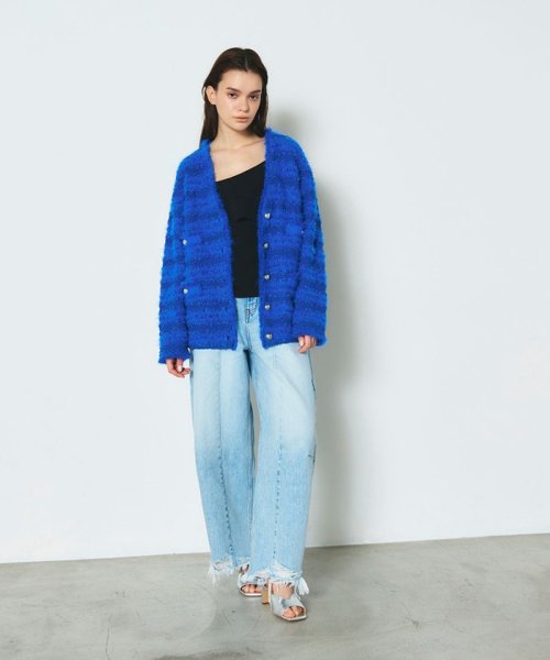 フェザーツイードニットカーディガン 