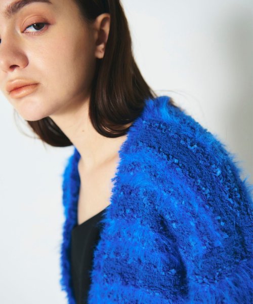 フェザーツイードニットカーディガン 