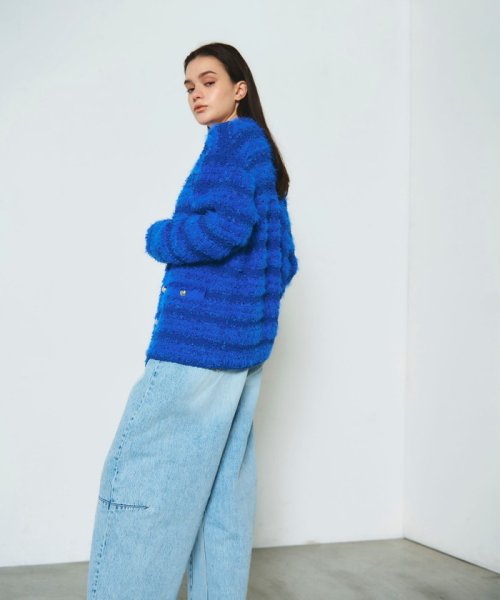 フェザーツイードニットカーディガン 