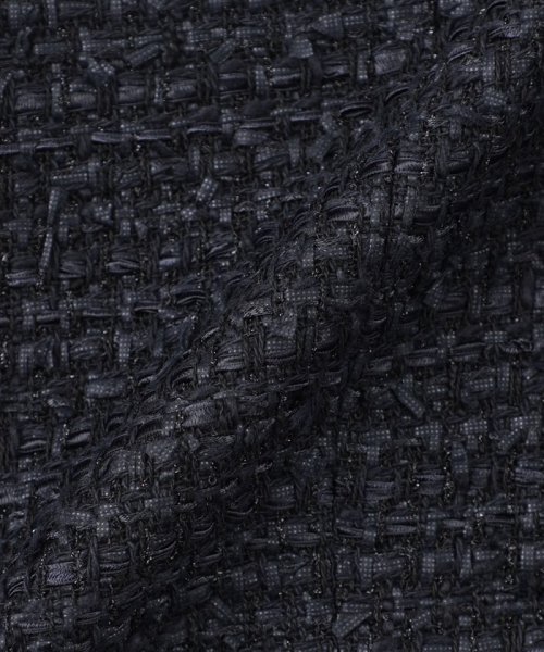 【L】ファンシーツイードノーカラー ジャケット ファンシーツイードノーカラー