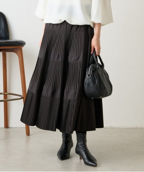 プリーツティアードスカート 