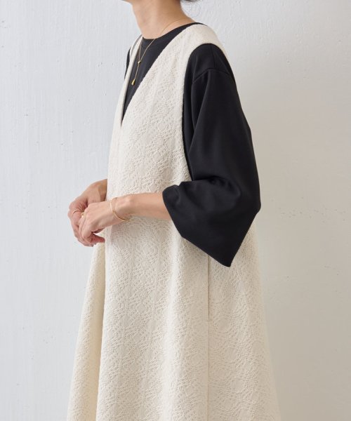 コットンジャガードワンピース 