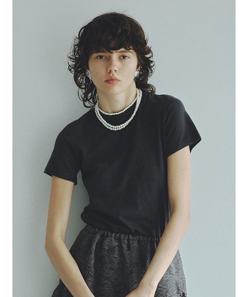 Mila Owen(ミラオーウェン)/UsedライクコンパクトスラブTシャツ【マシーンウォッシャブル】/img01