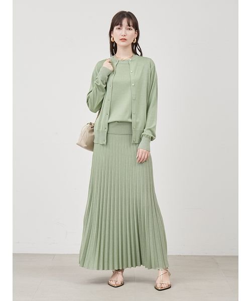  【WEB限定カラー】SET UPラメニットクルーネックカーディガン