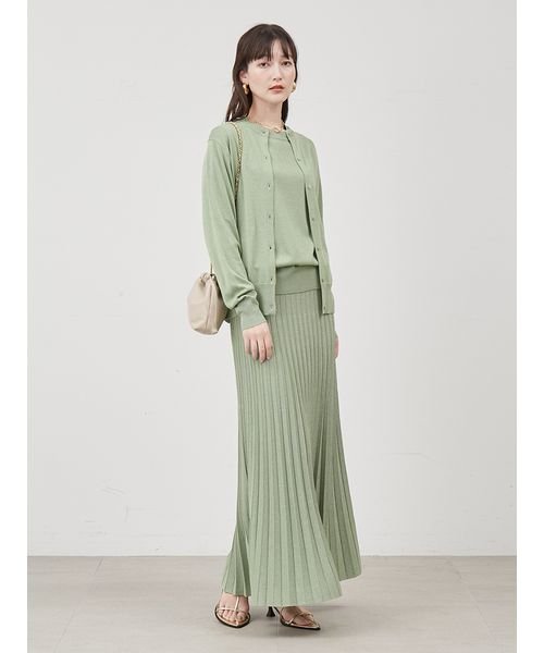  【WEB限定カラー】SET UPラメニットクルーネックカーディガン