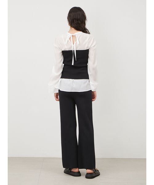 【WEB限定カラー・サイズあり】シアーブラウスニットベアパンツ3点SET 5cm ビスチェ 予めご了承ください わたり幅27 L1372071695 (10450円)