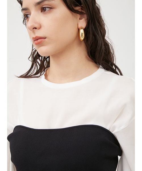 【WEB限定カラー・サイズあり】シアーブラウスニットベアパンツ3点SET 5cm ビスチェ 予めご了承ください わたり幅27 L1372071695 (10450円)