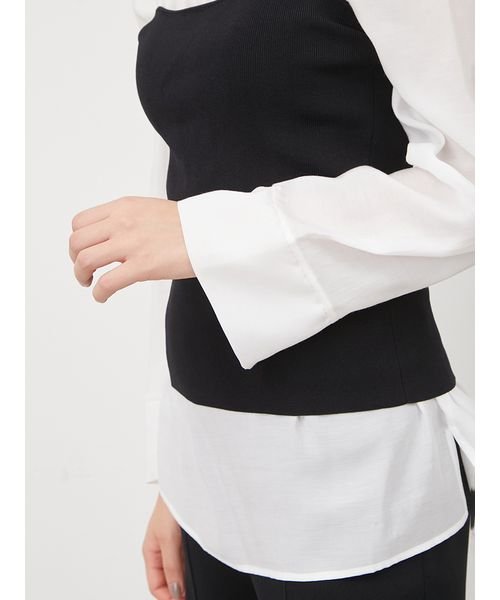 【WEB限定カラー・サイズあり】シアーブラウスニットベアパンツ3点SET 5cm ビスチェ 予めご了承ください わたり幅27 L1372071695 (10450円)