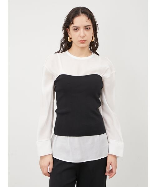 【WEB限定カラー・サイズあり】シアーブラウスニットベアパンツ3点SET 5cm ビスチェ 予めご了承ください わたり幅27 L1372071695 (10450円)