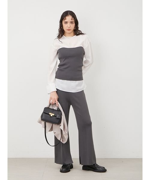 【WEB限定カラー・サイズあり】シアーブラウスニットベアパンツ3点SET 5cm ビスチェ 予めご了承ください わたり幅27 L1372071695 (10450円)