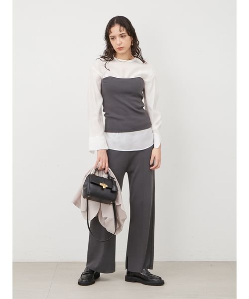 【WEB限定カラー・サイズあり】シアーブラウスニットベアパンツ3点SET 5cm ビスチェ 予めご了承ください わたり幅27 L1372071695 (10450円)