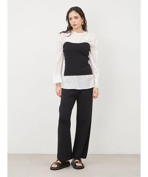 【WEB限定カラー・サイズあり】シアーブラウスニットベアパンツ3点SET 5cm ビスチェ 予めご了承ください わたり幅27 L1372071695 (10450円)