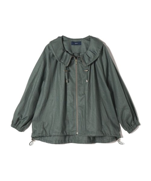 * 〈手洗い可能〉リネン レーヨン コーティング スタンド カラー ジップ ブルゾン 24SS ◇ 