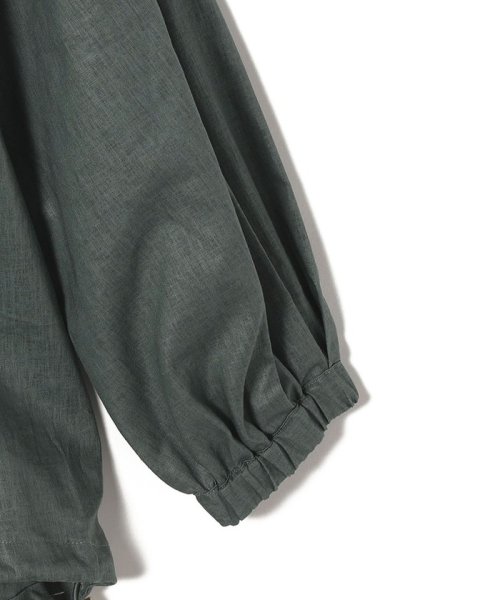 * 〈手洗い可能〉リネン レーヨン コーティング スタンド カラー ジップ ブルゾン 24SS ◇ 