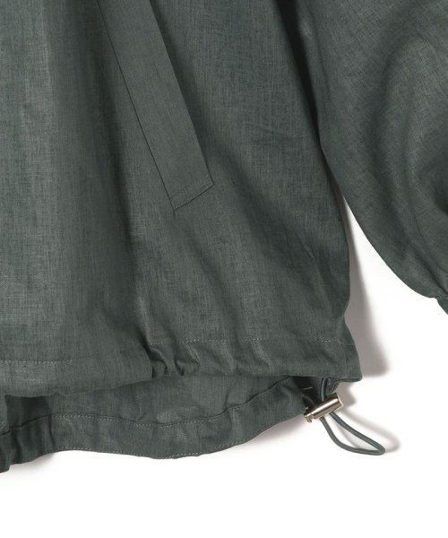 * 〈手洗い可能〉リネン レーヨン コーティング スタンド カラー ジップ ブルゾン 24SS ◇ 