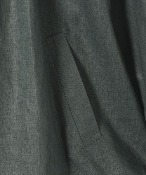 * 〈手洗い可能〉リネン レーヨン コーティング スタンド カラー ジップ ブルゾン 24SS ◇ 