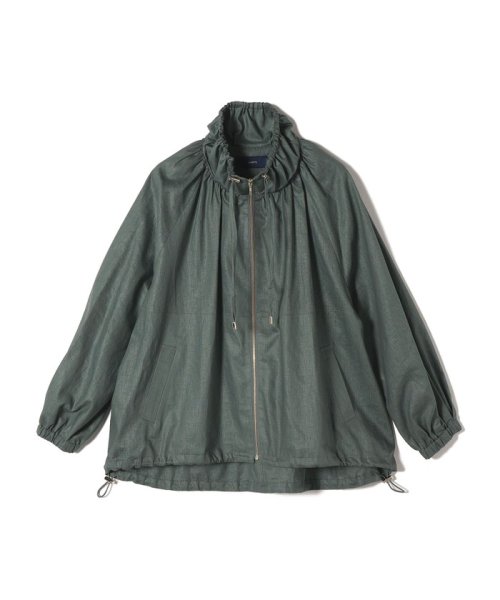 * 〈手洗い可能〉リネン レーヨン コーティング スタンド カラー ジップ ブルゾン 24SS ◇ 