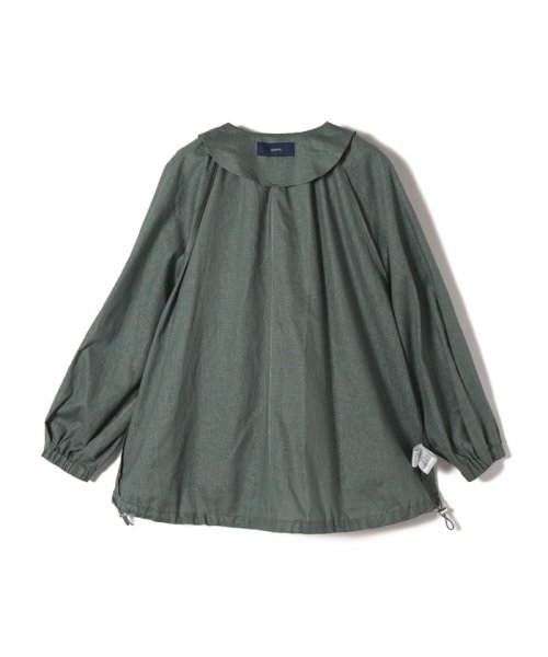 * 〈手洗い可能〉リネン レーヨン コーティング スタンド カラー ジップ ブルゾン 24SS ◇ 