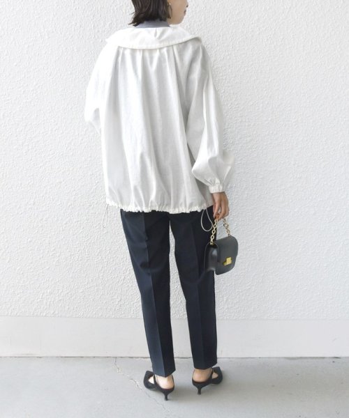 * 〈手洗い可能〉リネン レーヨン コーティング スタンド カラー ジップ ブルゾン 24SS ◇ 