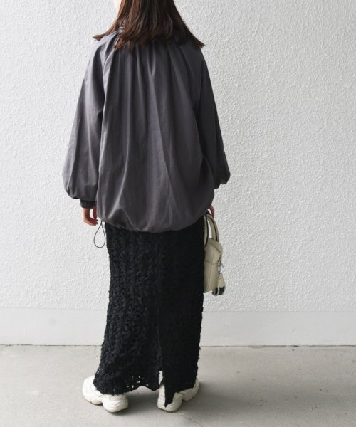 * 〈手洗い可能〉リネン レーヨン コーティング スタンド カラー ジップ ブルゾン 24SS ◇ 