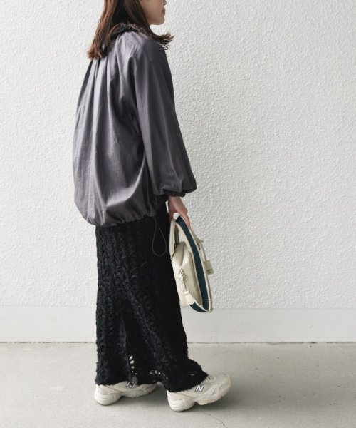 * 〈手洗い可能〉リネン レーヨン コーティング スタンド カラー ジップ ブルゾン 24SS ◇ 