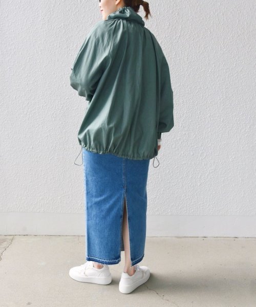 * 〈手洗い可能〉リネン レーヨン コーティング スタンド カラー ジップ ブルゾン 24SS ◇ 