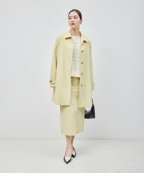 ミドル丈ステンカラーコート《軽量・しわになりにくい・ストレッチ素材》 しわになりにくい 軽量 ストレッチ素材