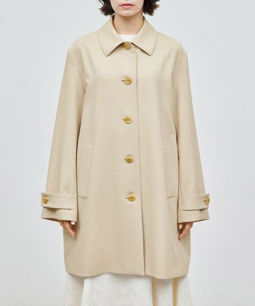 ミドル丈ステンカラーコート《軽量・しわになりにくい・ストレッチ素材》 しわになりにくい 軽量 ストレッチ素材