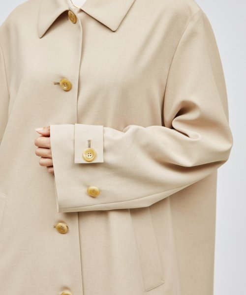 ミドル丈ステンカラーコート《軽量・しわになりにくい・ストレッチ素材》 しわになりにくい 軽量 ストレッチ素材