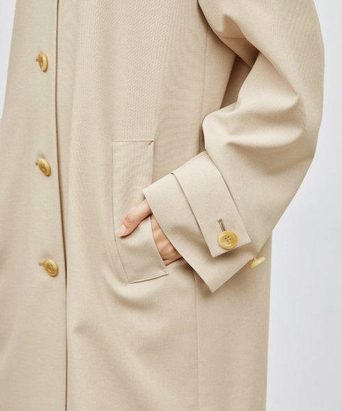 ミドル丈ステンカラーコート《軽量・しわになりにくい・ストレッチ素材》 しわになりにくい 軽量 ストレッチ素材