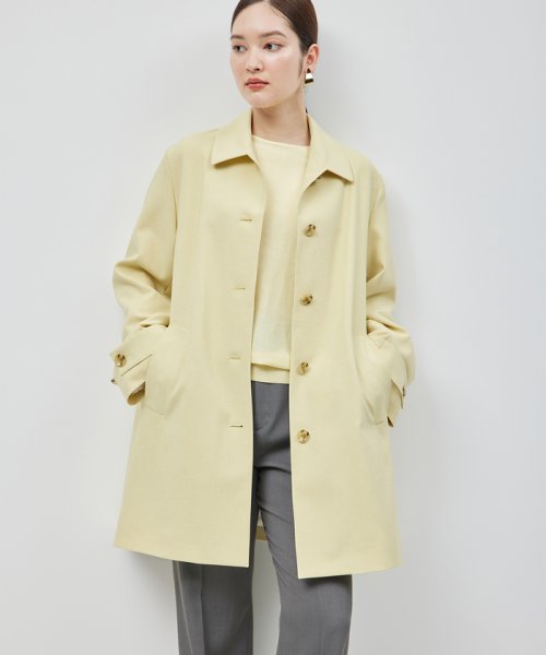 ミドル丈ステンカラーコート《軽量・しわになりにくい・ストレッチ素材》 しわになりにくい 軽量 ストレッチ素材