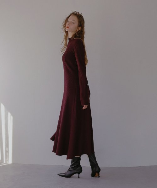 MIELI INVARIANT(ミエリ インヴァリアント)/Slim Flare Lace Up Knit Dress/img13