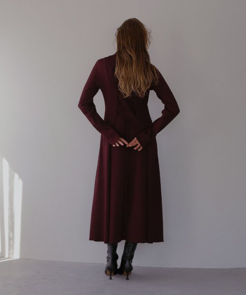 MIELI INVARIANT(ミエリ インヴァリアント)/Slim Flare Lace Up Knit Dress/img14