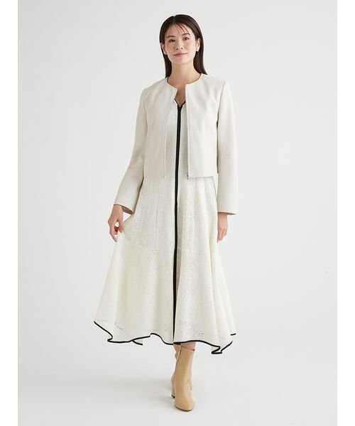 ノーカラーフェイクレザージャケット 予めご了承ください