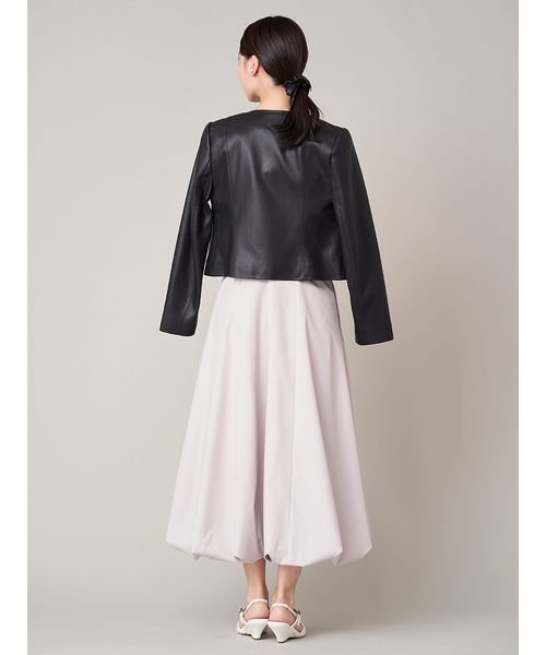 ノーカラーフェイクレザージャケット 予めご了承ください