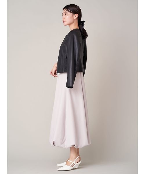 ノーカラーフェイクレザージャケット 予めご了承ください