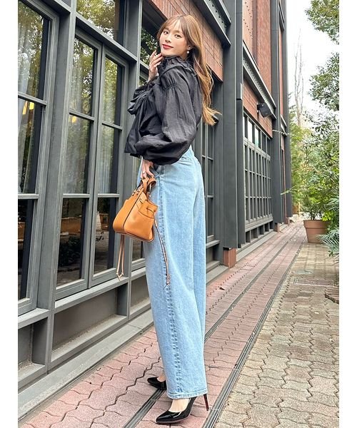 ハイウエストワイドデニムパンツ 予めご了承ください