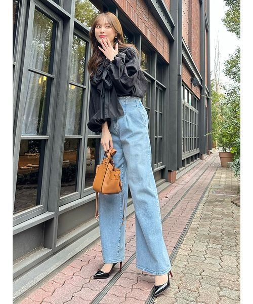 ハイウエストワイドデニムパンツ 予めご了承ください